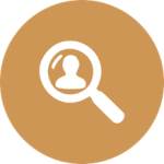 magnifying glass over body