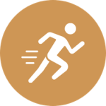 running figure with lines